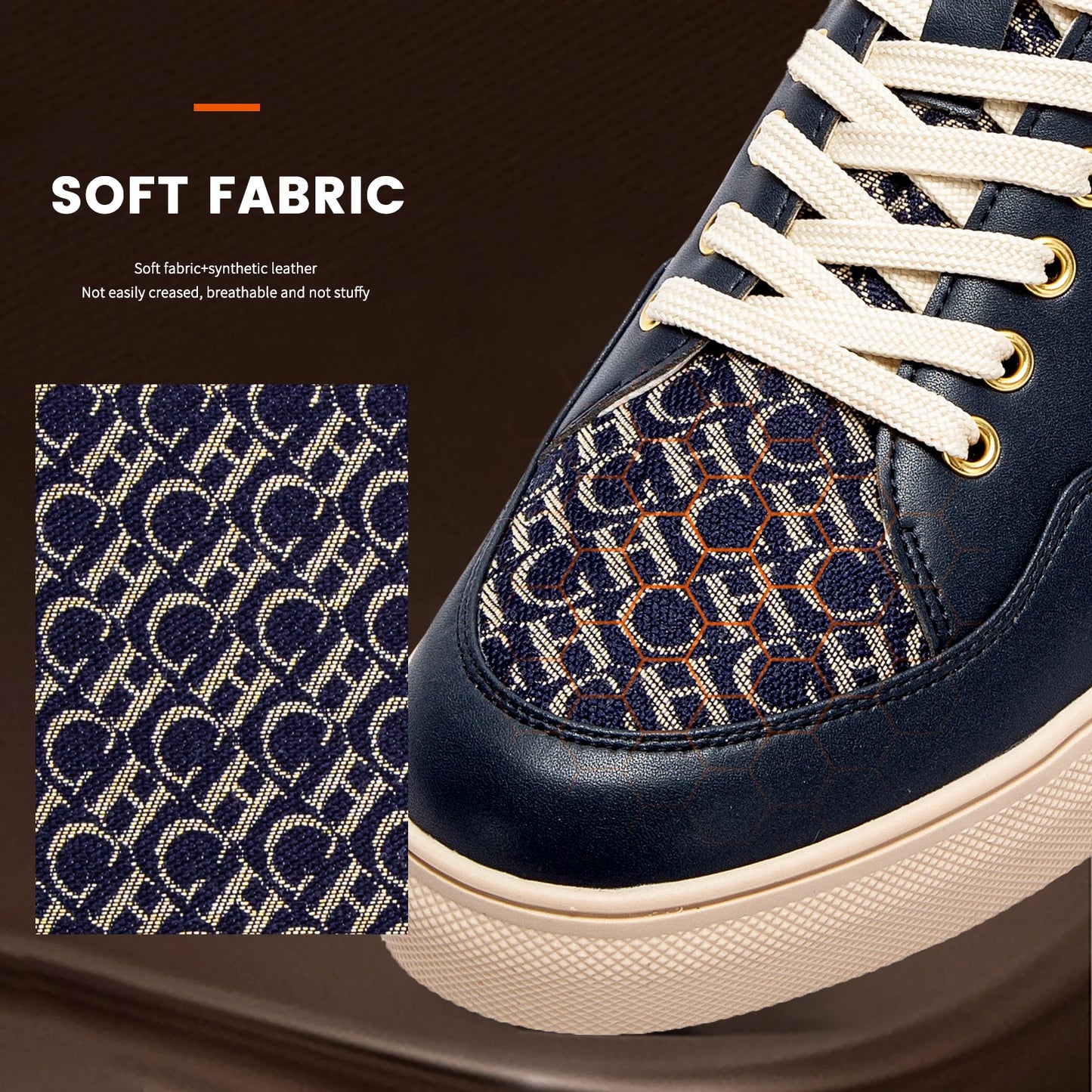 Popular men's casual shoes luxury brand flat lace-up shoes monogrammed breathable comfortable casual shoes