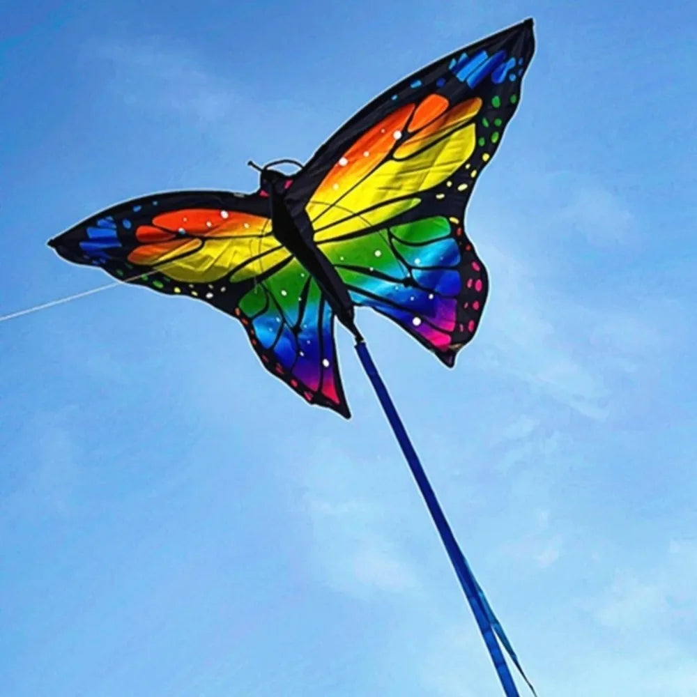 1.45m Colorful Butterfly Kite for Kids, Easy Steering & Stable Flight with String Line, Outdoor Sports Flying Toy