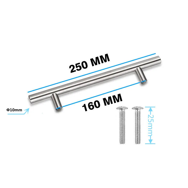 Black Gold Cupboard Handle Brushed Stainless Steel Kitchen Cabinet Door Knob Furniture Drawer Pull  Hardware Pulls  Bar Handle