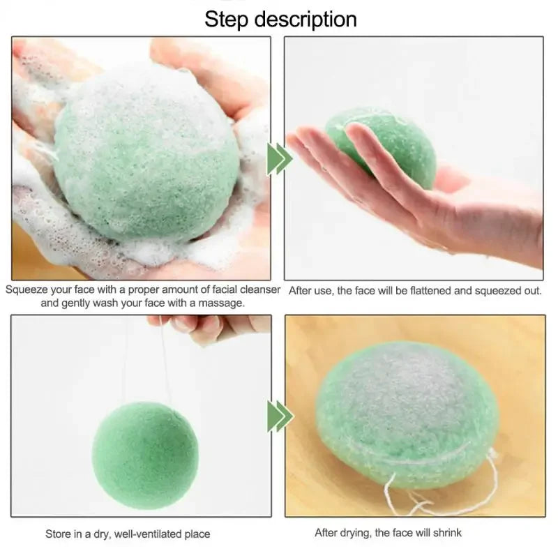 1/3/5/10PCS Konjac Sponge Beauty Essentials 100% Natural Konjac Puff Facial Pore Cleaner Washing Sponge Face Skin Care Tools