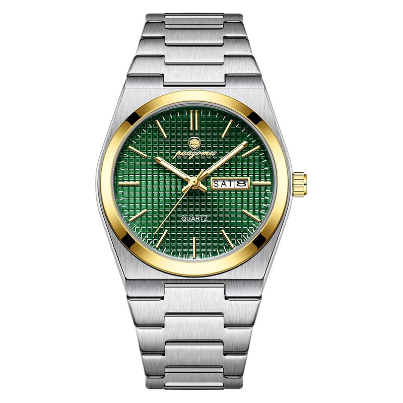 POEDAGAR Luxury Fashion Male Watch Stainless Steel Waterproof Luminous Men's Quartz Watches Casual Date Week Wristwatch For Men