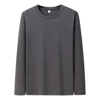 T Shirt For Men Cotton Long Sleeve T-shirts Solid Color Men's Clothing Full Length Sleeve For Spring And Autumn Undershirts