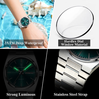 POEDAGAR Elegant Watches For Women Waterproof Luminous Date Week Ladies Watch Quartz Stainless Steel Woman's Fashion Wristwatch