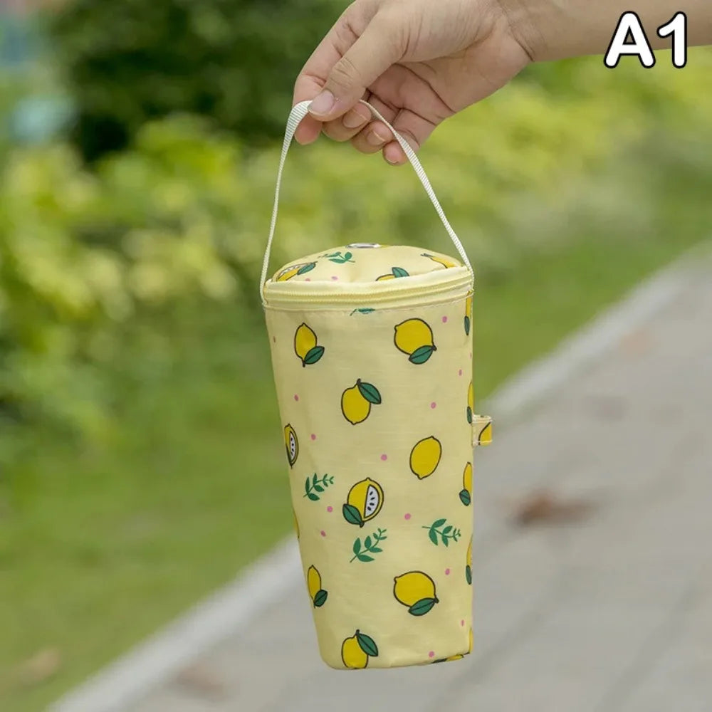Portable Milk Tea Tote Bag Heat Preservation Bag Carrying Insulated Cup Cover Umbrella Bag Handbag Camping Drinkware Accessories