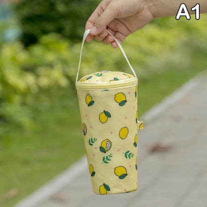 Portable Milk Tea Tote Bag Heat Preservation Bag Carrying Insulated Cup Cover Umbrella Bag Handbag Camping Drinkware Accessories