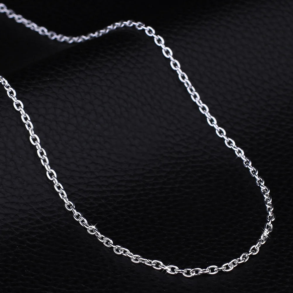 wholesale 5pcs/lot 925 Sterling Silver Chain necklace,Fashion Men/Women DIY Jewelry Rolo Chain 1mm Necklace 16 18 20 22 24"