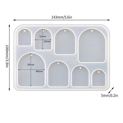 Geometric Earring Pendant Silicone Mold Round Epoxy Resin Mould For DIY Ornaments Keychain Necklace Charms Epoxy Resin Crafts