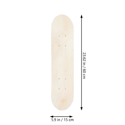 Wooden Skateboard Deck Maple Skate Board Blank Adults Kids DIY Hand-Painted Decorative Board Double Rocker 59.50X14.50X1.00cm