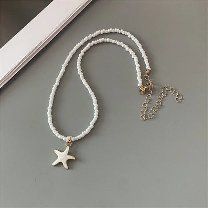 Spring Summer Necklace for Women Girl Cute Romantic Starfish Short Neck Jewelry Party Wedding Necklace Wholesale