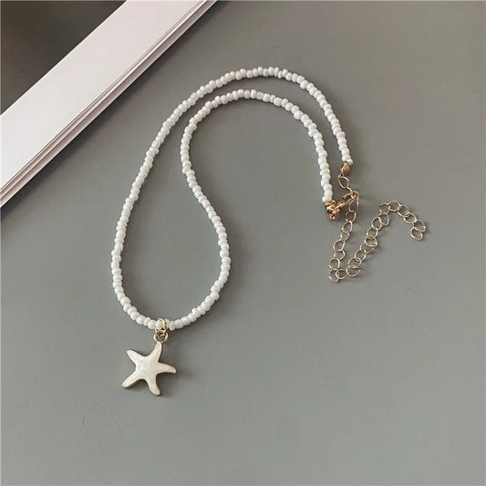 Spring Summer Necklace for Women Girl Cute Romantic Starfish Short Neck Jewelry Party Wedding Necklace Wholesale
