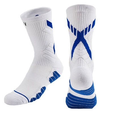Veidoorn High Quality Sport Socks for Men Mid Calf Length Running Basketball Socks Thicken Non Slip Camping Cycling Stocking