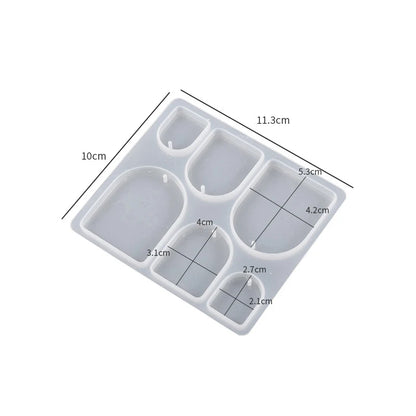 Geometric Earring Pendant Silicone Mold Round Epoxy Resin Mould For DIY Ornaments Keychain Necklace Charms Epoxy Resin Crafts