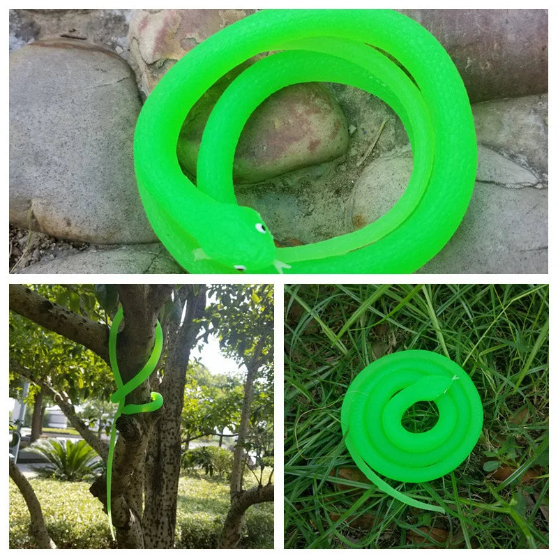 Soft Rubber Toy Snake Black Simulation Snake Realistic Halloween Garden Prank 80cm Prop Fake Snake Scary Intimidating Prank Toy