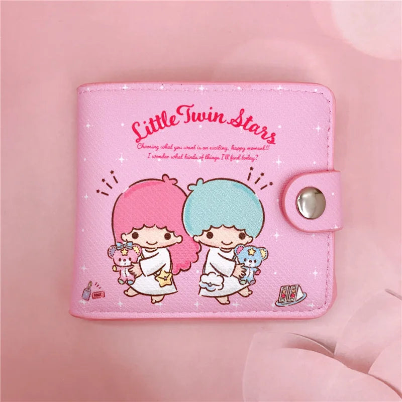 Sanrio Hello Kitty Cinnamoroll My Melody Kuromi New Pu Casual Money Bag Coin Purse Card package Wallet With Buttons ?