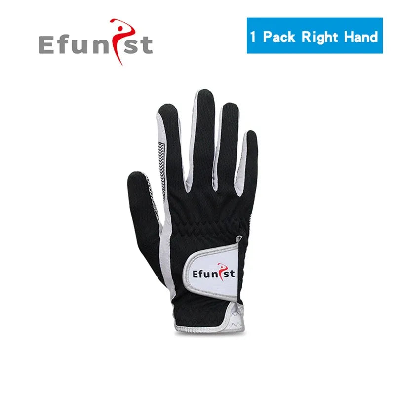 Men's Golf Glove Micro Soft Fiber Breathable 1 Pair or Worn on Left/Right Hand With Magic Tape Elastic band 5 Colors Golf Golves