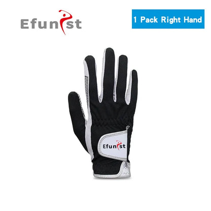 Men's Golf Glove Micro Soft Fiber Breathable 1 Pair or Worn on Left/Right Hand With Magic Tape Elastic band 5 Colors Golf Golves