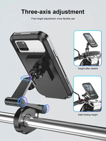Universal Waterproof 360?? Swivel Phone Mount for Motorcycle/Bike Adjustable GPS Holder for Cellphones & Navigation Apps