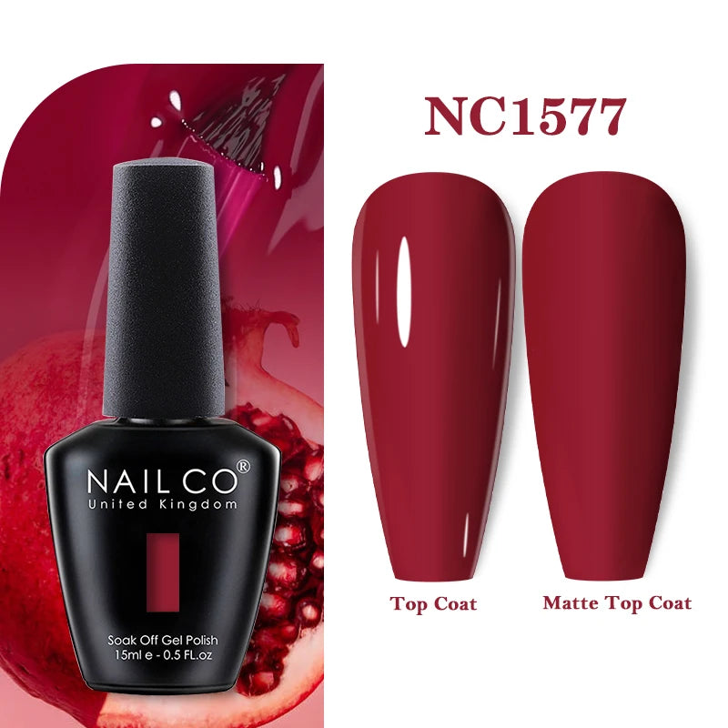 NAILCO 131Colors Vernis Semi Permanent UV Varnish Gel Nail Polish Nails Art Gel Manicure TOP BASE Varnish Hybrid