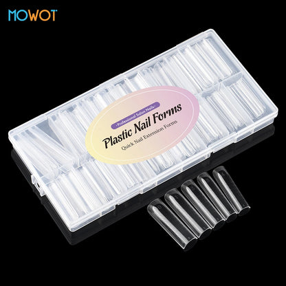 MOWOT New Square Dual Nail Form Extension False Nail Tips Quick Building Gel Molds Full Cover Large Size Acrylic Nail Top Forms