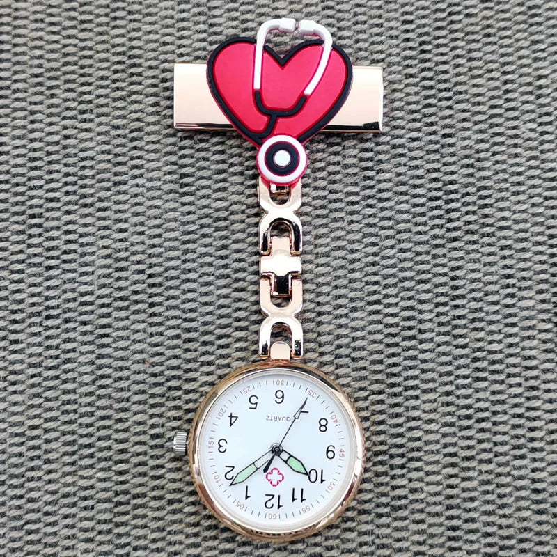 FREE Personalized Your Name Logo Doctor Clock Stethoscope Customize Engrave Medical Hospital Healthcare Pocket FOB Nurse Watch