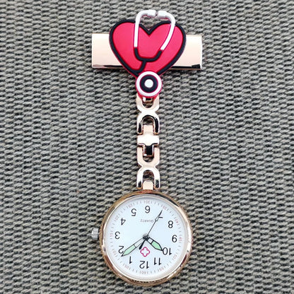 FREE Personalized Your Name Logo Doctor Clock Stethoscope Customize Engrave Medical Hospital Healthcare Pocket FOB Nurse Watch