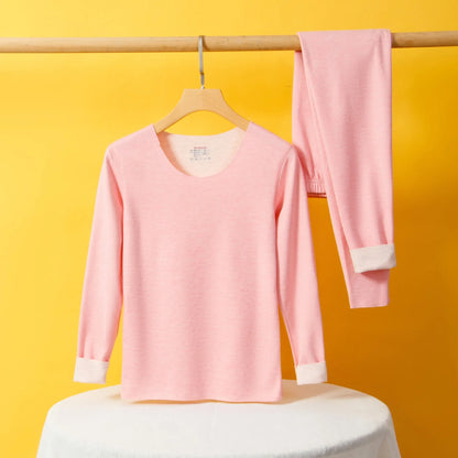 The New Cashmere Silk Thermal Underwear Set of Women's Non-marking Home Wear Wear Grinding Hair Fever Autumn Clothes and Pants