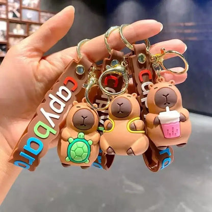 Gentle Animal Capybara Keychains for Accessories Bag Shadow Goofy Cartoon Keyrings Jewelry Fans Friends Gifts NEW