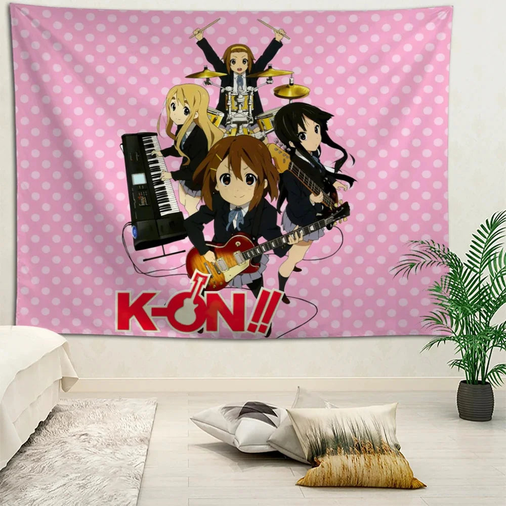 K-ON£¡Anime Tapestry Wall Hanging Bohemian Wall Tapestries Mandala Home Decor Accessories