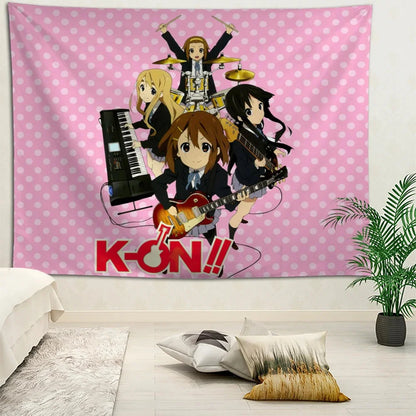 K-ON£¡Anime Tapestry Wall Hanging Bohemian Wall Tapestries Mandala Home Decor Accessories