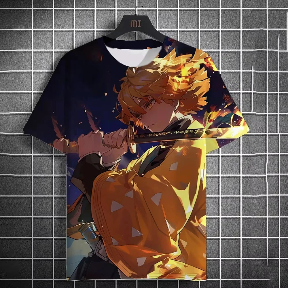 Summer New Men's T-shirt Anime Graphics 3D Printing Women Short Sleeve Summer Fashion Trend Oversized Kid T-shirt Street T-shirt
