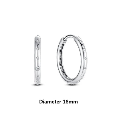 Original 925 Sterling Silver Earrings 2025 Stud Hoop Crystal Earings For Women Rose Gold Crown Heart Infinity Bee Earing Jewelry