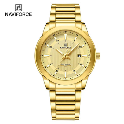 2024 Top Brand NAVIFORCE Mens Watches Stainless Steel Strap Casual Male Quartz Sports Wristwatch Luxury Waterproof Date Clock