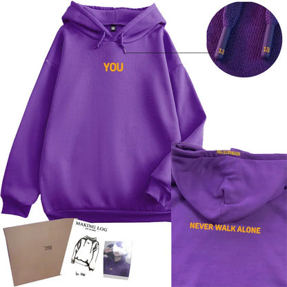 2024 Original  Hoodie Printed Seven With You 13 You Never Walk Alone Digital File Jimin Merch For Fans Card Purple Sweatshirt