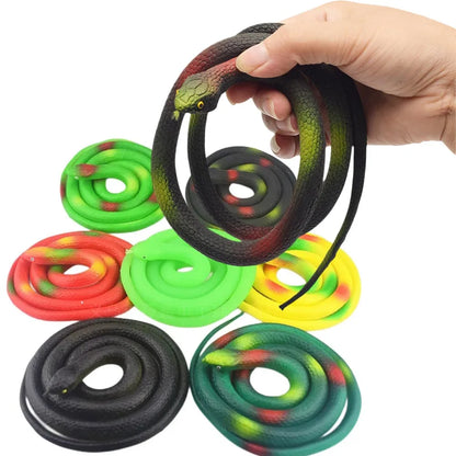 Soft Rubber Toy Snake Black Simulation Snake Realistic Halloween Garden Prank 80cm Prop Fake Snake Scary Intimidating Prank Toy