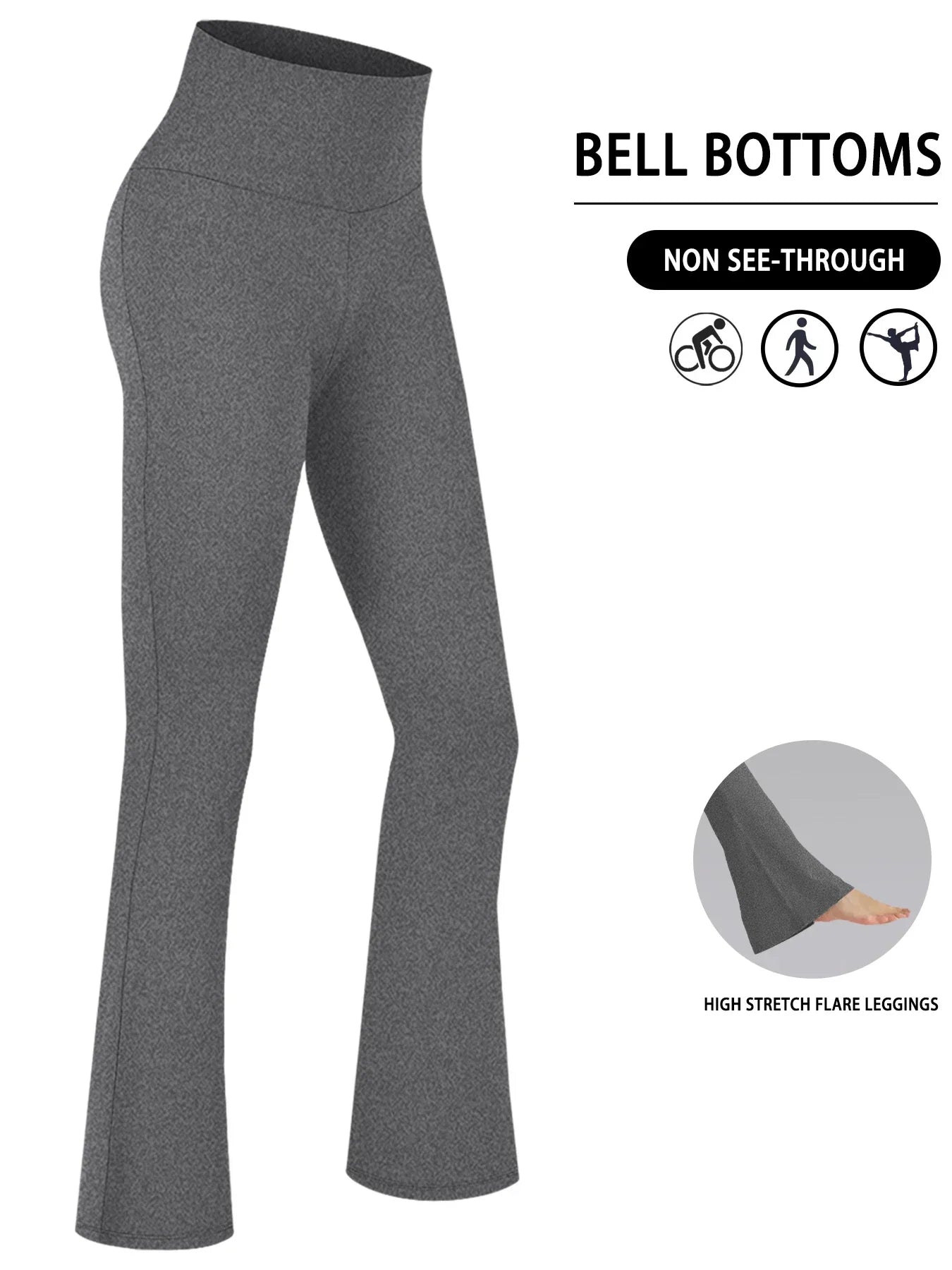 Women's Super Soft Flare Pants High Waisted Tummy Control Workout Yoga Leggings Bell Bottoms