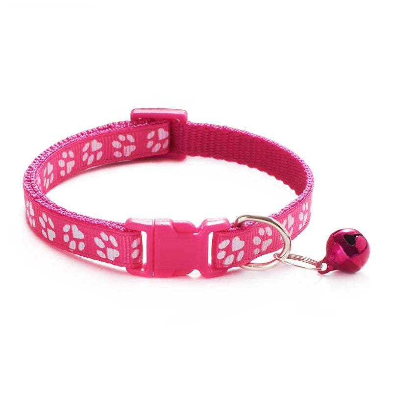 Hot pet cat bell collar dog print cat collar multi-color optional necklace ring cat rope collar pet supplies