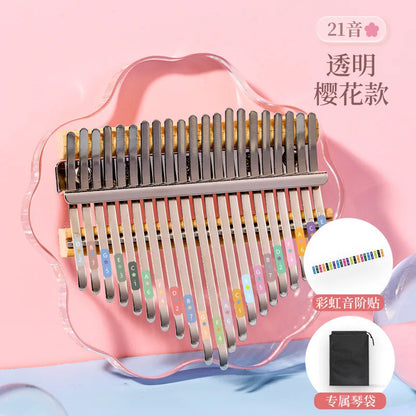 HLURU Kalimba 17 21 Key Thumb Piano Crystal Acrylic Kalimba 17 21 Key Finger Piano For Beginners And Child Keyboard Instrument