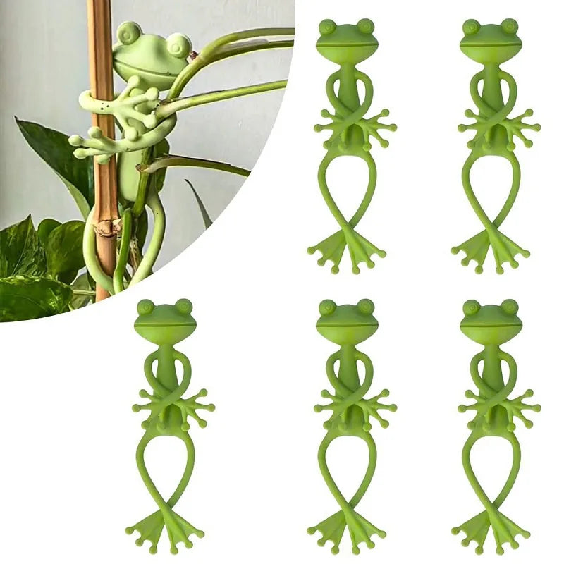 1/3/5/10PCS Frog Plant Stand Tomato Plant Support for Plants Gardening Plant Holder Plant Climbing Fixture Clips Garden Supplies
