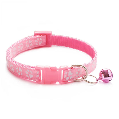Hot pet cat bell collar dog print cat collar multi-color optional necklace ring cat rope collar pet supplies
