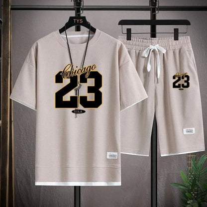 New high-quality men's Korean style comfortable and breathable round neck T-shirt summer digital fashion printed outdoor top