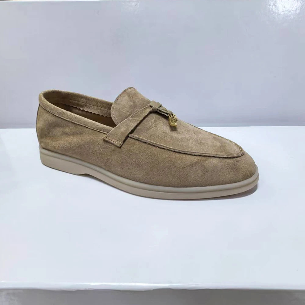 Women Suede Loafer 2024 Summer Walking Casual Moccasins Flat Loafer Men Lazy Shoes Fashion New Design Slip on Loafer Unisex