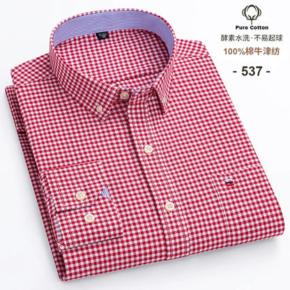 Plus 5XL 6XL Mens Oxford Shirts 100% Cotton Spring Long Sleeve Casual Business Formal Dress Shirt Regular Fit Social Man Clothes
