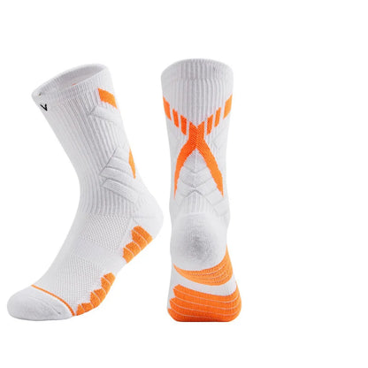 Veidoorn High Quality Sport Socks for Men Mid Calf Length Running Basketball Socks Thicken Non Slip Camping Cycling Stocking