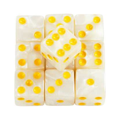 Marble D6 Game Dice 10PCs Square Corner 16MM Math Entertainment Acrylic Gambling Tool Dice