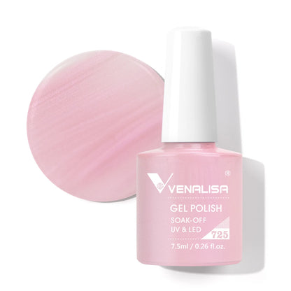 Venalisa HEMA TPO FREE Nail Gel Polish Glitter Gorgeous Full Coverage Soak Off UV LED French Nail Jelly Pink Nude Collection