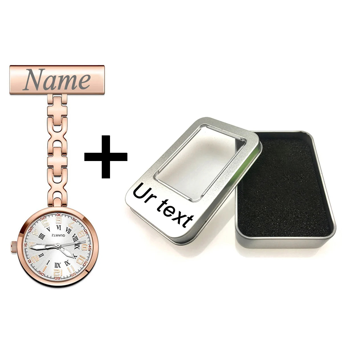 FREE Personalized Your Name Logo Doctor Clock Stethoscope Customize Engrave Medical Hospital Healthcare Pocket FOB Nurse Watch