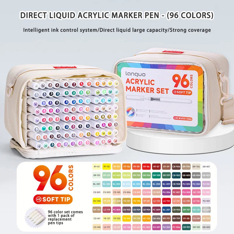 Languo 9pcs/box Soft Brush Acrylic Marker Pen Set£¬DIY Hand Drawn,Paint Art Markers pens,Student Graffiti Acrylic Paint Pens,M720