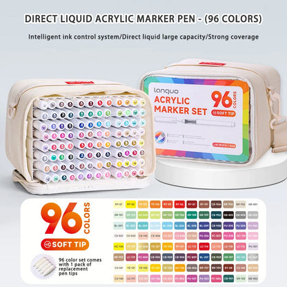 Languo 9pcs/box Soft Brush Acrylic Marker Pen Set£¬DIY Hand Drawn,Paint Art Markers pens,Student Graffiti Acrylic Paint Pens,M720