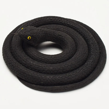 Soft Rubber Toy Snake Black Simulation Snake Realistic Halloween Garden Prank 80cm Prop Fake Snake Scary Intimidating Prank Toy