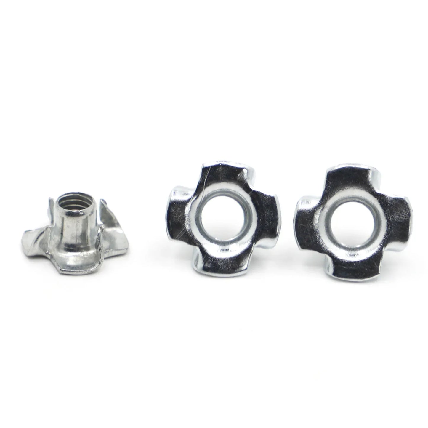 20pcs M3 M4 M5 M6 M8 M10 Zinc Plated Four Claws Nut Speaker T-nut Blind Pronged Insert Tee Nut Furniture Hardware